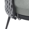 thumbnail image 4 of Christopher Knight Home Outdoor Patio Dining Chairs with Metal Frame, Rope Back and Light Gray Cushions, Set of 4, 4 of 11