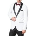 thumbnail image 2 of Adam Baker Men's 9-3412 Slim Fit One Button Satin Shawl Collar Tuxedo Suit - White - 48 Short, 2 of 7