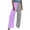 Gray, variant on Womens Patchwork Smocked High Waisted Wide Leg Pants Elastic Waist Pull On Palazzo Trousers with Pockets Vacation Workout Pants Pink