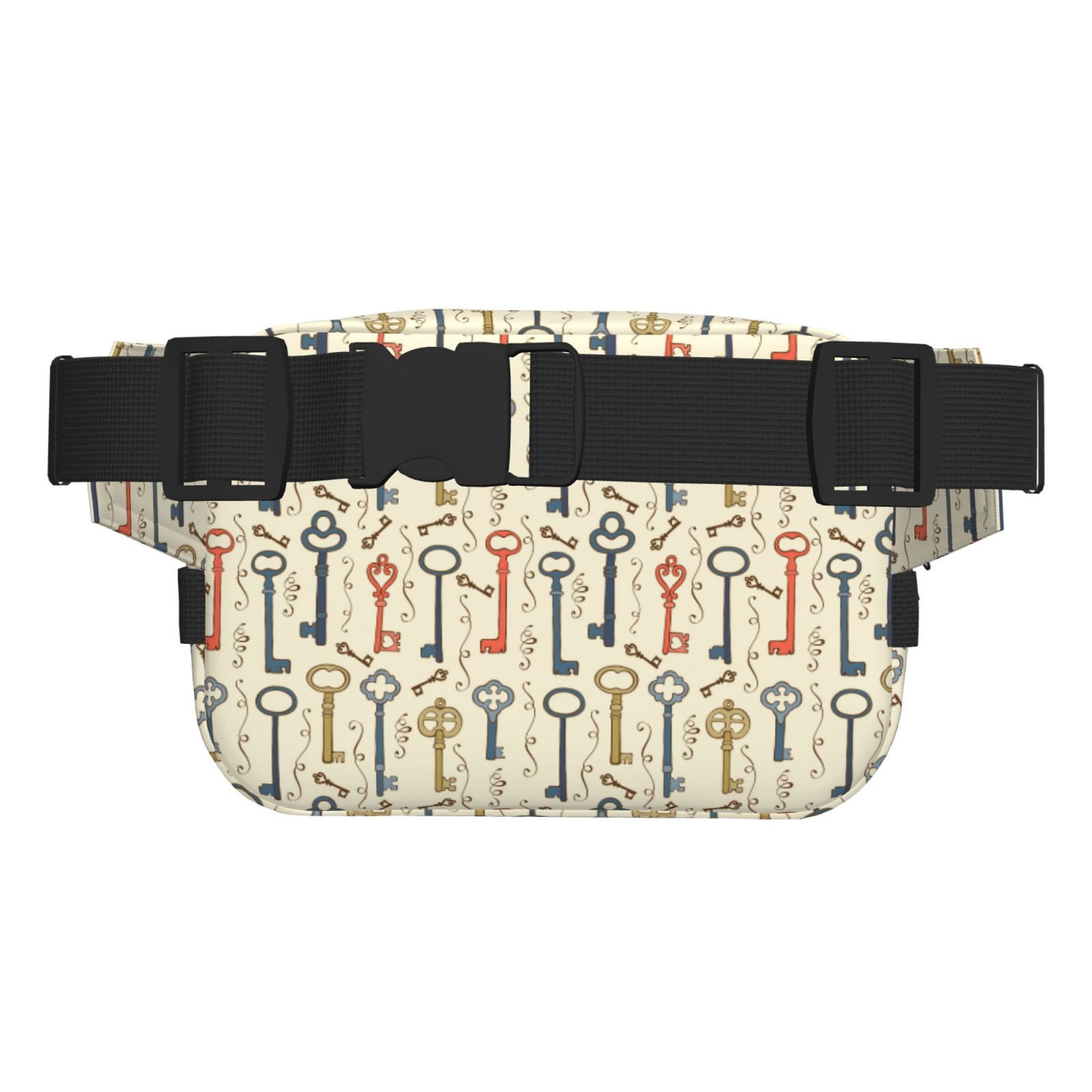 Picia Vintage Keys1 Print Square Double-Layer Waist Bag Mini Adjustable Waist Belt Bag Exercise Running Travel Hiking