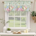 thumbnail image 3 of Easter Eggs Valances for Windows, Decorative Rod Pocket Window Valance Curtains, Spring Daisy Eucalyptus Leaves Sage Green Plaid Short Curtain Drapes for Kitchen/Living Room, 2 Panels, 42" W x 12" L, 3 of 8