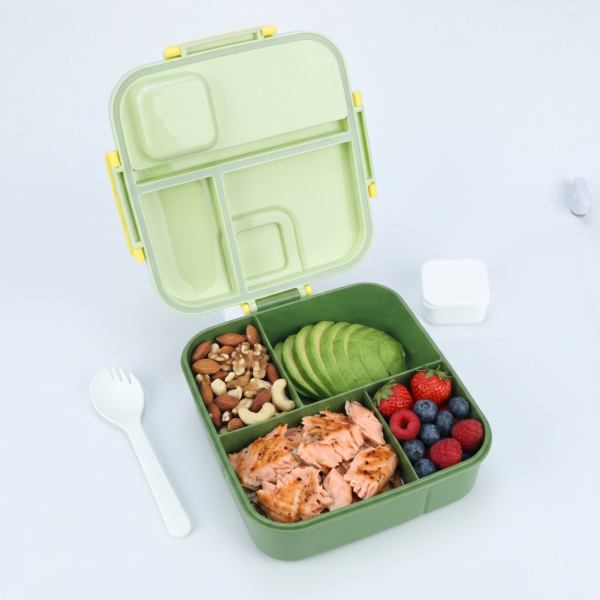 Unique Bargains Portable Leak-Proof Meal Lunch Bento Box Green