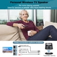 thumbnail image 3 of Simolio Portable Wireless TV Speakers with Voice Highlighting, 100ft Range, Optical/RCA/AUX, Extra Headset & 2 Adapters, Black, SM-621D-W (New), 3 of 7