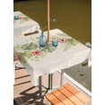 thumbnail image 2 of Outdoor Tablecloth with Umbrella Hole for Patio/Picnic/Party/Camping, Tropical Botanical Waterproof Table Cloth Square Cover Washable, Pastoral Rustic Leaves Floral Burlap (60"x 60"), 2 of 9