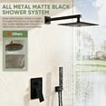 thumbnail image 4 of Black Shower System, Wall Mounted Shower Faucet Set with Valve, 10-Inch Rainfall Shower Head with Handheld Combo Spray, 59'' Long Shower Hose and Shower Trim Kit, Matte Black, 4 of 7