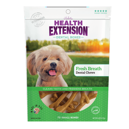 UPC: 0784672108232 | Health Extension Fresh Breath Dental Bones Dog Treats  14-pack
