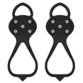 thumbnail image 3 of cpengpj Non-Slip Silicone Shoe Grips with 5 Alloy Teeth, Ice Cleats for Hiking Boots and Snow Shoes, Black L Size (42-46), 2-Pack Winter Traction Gear for Ice Fishing Climbing, 3 of 9