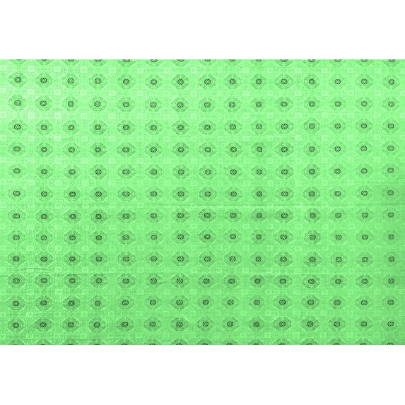 Ahgly Company Indoor Rectangle Abstract Emerald Green Modern Area Rugs, 8' x 10'