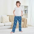 thumbnail image 6 of Wobogo Blue Skull Flower Long Pajama Pants Bottoms Soft Sleepwear with Pockets, 6 of 9