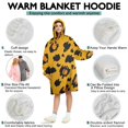 thumbnail image 5 of Yellow and Black Of Leopard Print Wearable Oversized Blanket,Wearable Blanket Hoodie for Adults,Cozy Hooded Blankets with Super Pockets,Super Warm Fuzzy Pullover for Women & Men, 5 of 6
