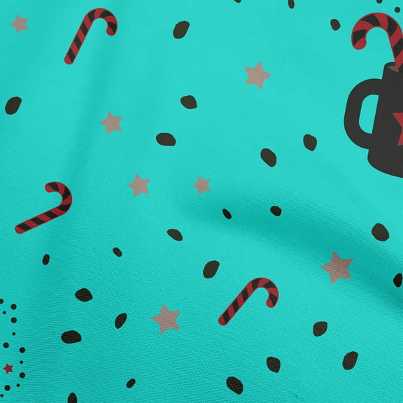 oneOone Polyester Spandex Dusty Teal Green Fabric Christmas Sewing Fabric By The Yard Printed Diy Clothing Sewing Supplies 56 Inch Wide