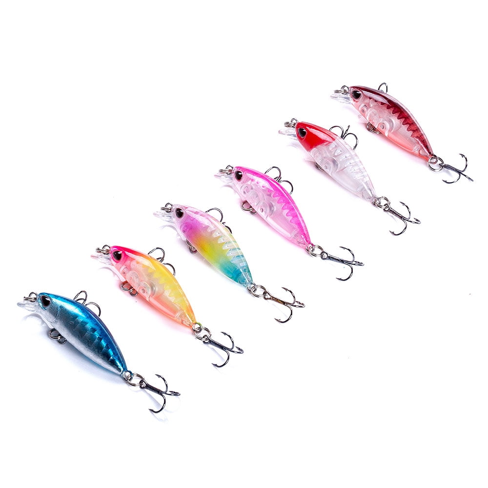HENGJIA Fishing Lures Swimbait Sinking Minnow Lure Saltwater Jerkbait Lure 6Pcs/kit, 0.07oz/1.57in