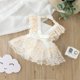 thumbnail image 2 of Gibobby Mameluco para niña Infant Girls Fly manga Bowknot Floral bordado tul espalda descubierta recién nacido monos(Blanco, 18-24 Meses), 2 of 4