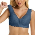 thumbnail image 2 of Swstbby Womens Bras Plus Size, Bras for Women, Women Solid Thin Breathable Front Buckle Lace Bra Underwear without Steel Rim Navy XXXXXL, 2 of 4
