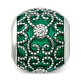 thumbnail image 3 of 925 Sterling Silver Reflections CZs Green Enameled Bead; for Adults and Teens; for Women and Men, 3 of 3