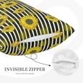 thumbnail image 3 of Zufioo Sunflowers On Black And White Stripes Print Double-sided Plush Pillow Cover,Decorative Pillow Protector without Pillow Core, Suitable for Sofa, Bedroom, Car-14"x20", 3 of 6