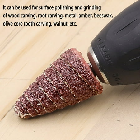 

Enjoymall 15-30mm Deburring Flap Cone-shaped Sharp Grinding 6mm Round Shank Practical Tapered Sanding Wheel for Furniture