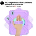thumbnail image 3 of Hard Back Cover Case for Apple 10.9-inch iPad 10th Generation (2022) Model A2757/A2777 - Portable Tablet Case with Rotating View Kickstand & Shoulder/Hand Strap, Shockproof Rugged Cover, Purple Green, 3 of 12