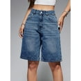 thumbnail image 6 of SOMER Women's Jean Shorts Y2K Mid-Low Waist Baggy Jorts Denim Shorts Jean Shorts Summer Streetwear, 6 of 7