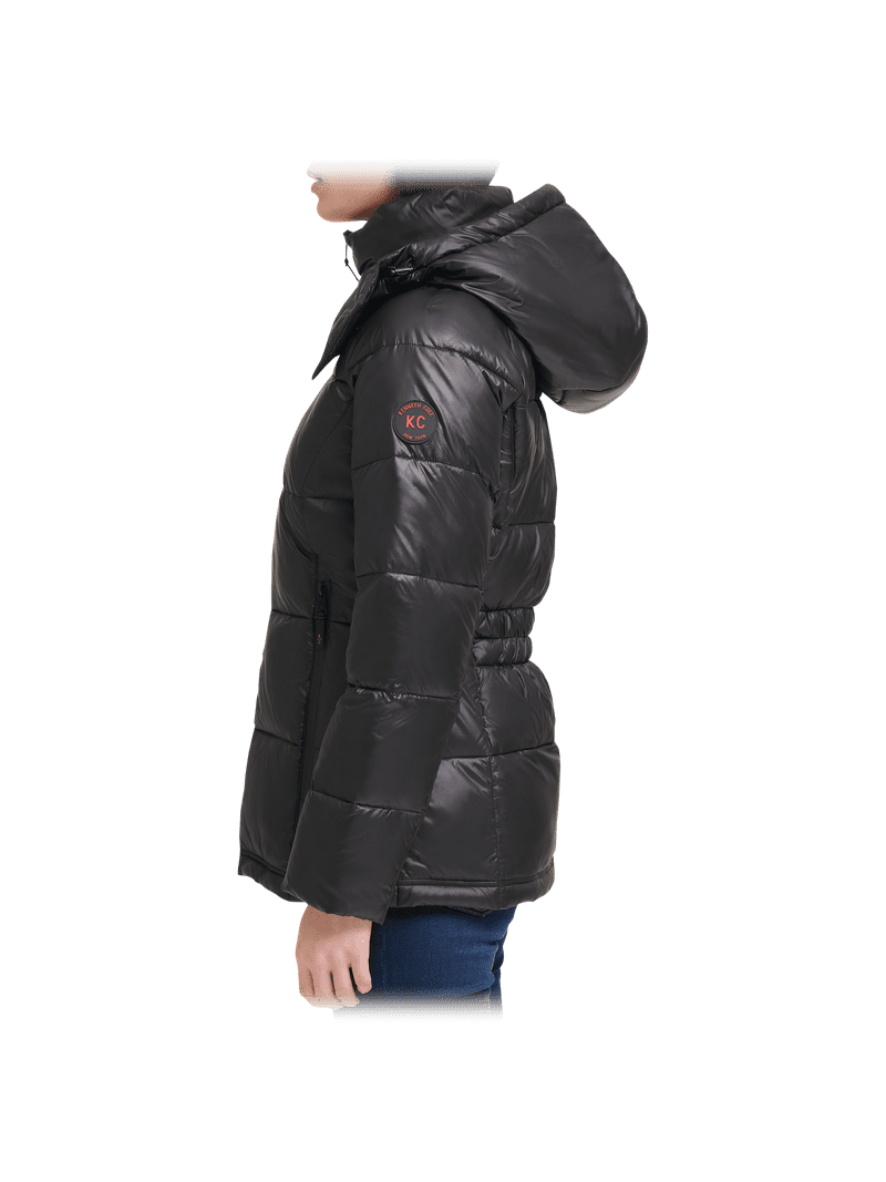 Kenneth Cole New York womens Horizontal Zip Puffer Jacket