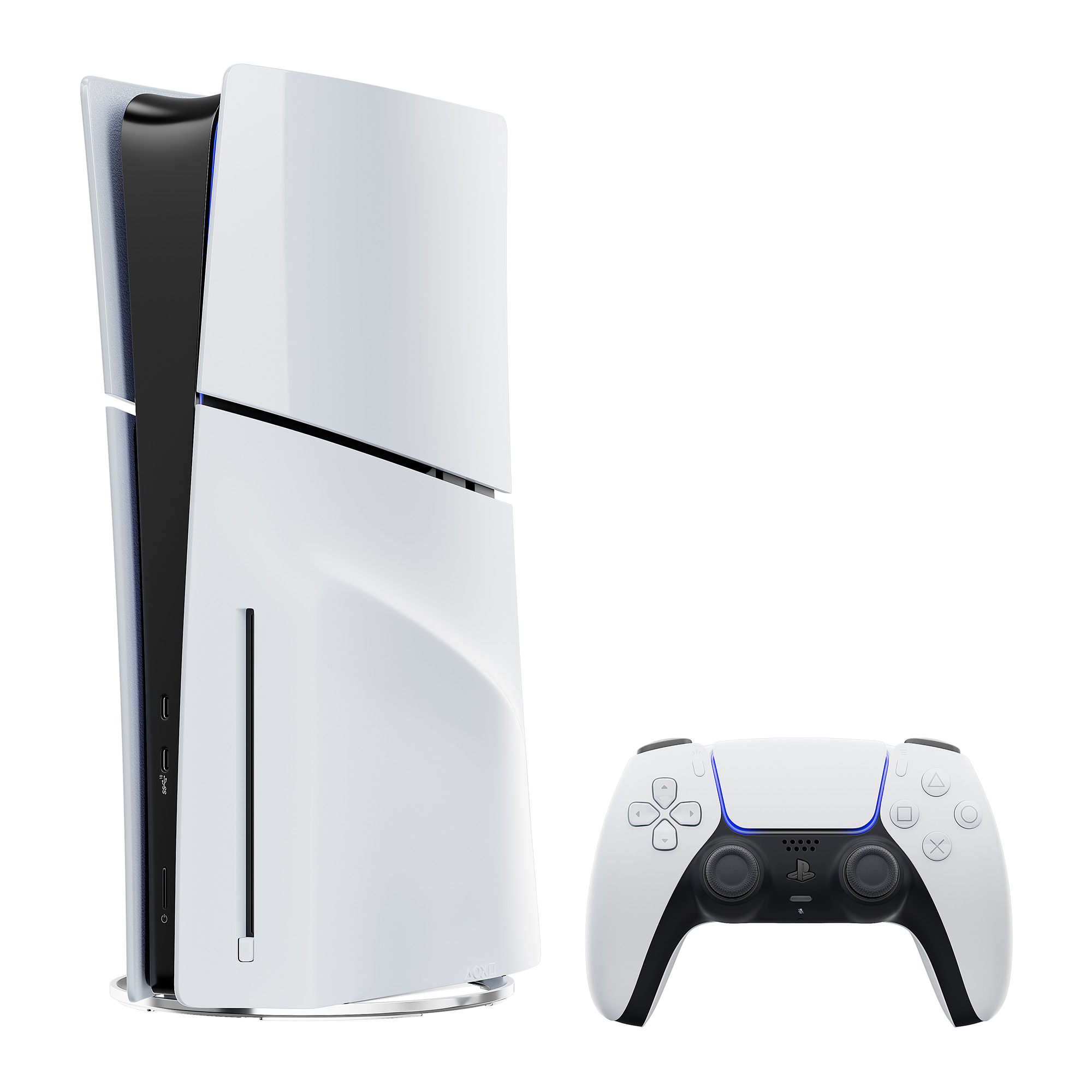 Consola PlayStation 5 Slim Edición Disco 1TB SSD con dos controles DualSense blanco y negro medianoche y cargador doble Mytrix - Consola de juegos PS5 sin región 5