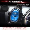 thumbnail image 4 of Xotic Tech Keyless Engine Start Push Button Power Ignition Switch Cover + Surrounding Ring On/Off Button Trim Compatible with Mercedes-Benz W177 A Class, C118 CLA Class, X247 GLB-Class (Blue), 4 of 9