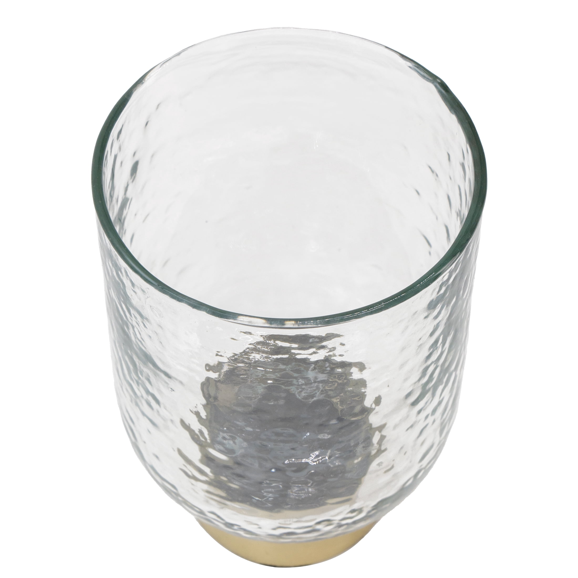 My Texas House Clear and Gold Glass Christmas Votive Candle Holder, 6"