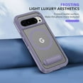 thumbnail image 7 of ELEHOLD for Google Pixel 8 Case,Compatible with Mag Safe Accessory,Magnetic Heavy Duty Drop Protection Invisible Kickstand Rugged Military-Grade Protective Phone Case ,Purple+Clear, 7 of 7