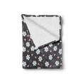 thumbnail image 2 of Daisy Soft Flannel Fleece Throw Blanket, Chamomile Blooms with Little Pink Hearts and Dots Romantic Doodle, Cozy Plush for Indoor and Outdoor Use, 50" x 60", Charcoal Grey Baby Blue, by Ambesonne, 2 of 6