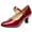 Red, variant on Women Toe Closed Indoor Tango Rumba Ballroom Dancing Party Shoes Glossy Shoes