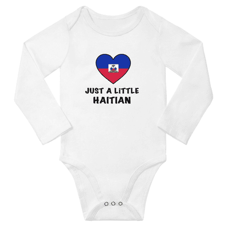 

Just a Little Haitian Baby Long Sleeve Bodysuit Unisex (White 18 Months)