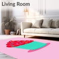 thumbnail image 2 of ODIKA 6'x9' Machine Washable Non-Slip Area Rug, Charming Confectionery Shape Door with Absorbent Tufted Surface High Traffic Rug, Pink, 728280, 2 of 7