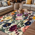 thumbnail image 5 of Outdoor Rug 3x5ft Purple Pink Flowers Leaf Large Area Rug Vintage Floral Indoor Outdoor Carpet Outdoor Rugs Mats for Patio Camping,RV,Front Door, Outside Decor, 5 of 9