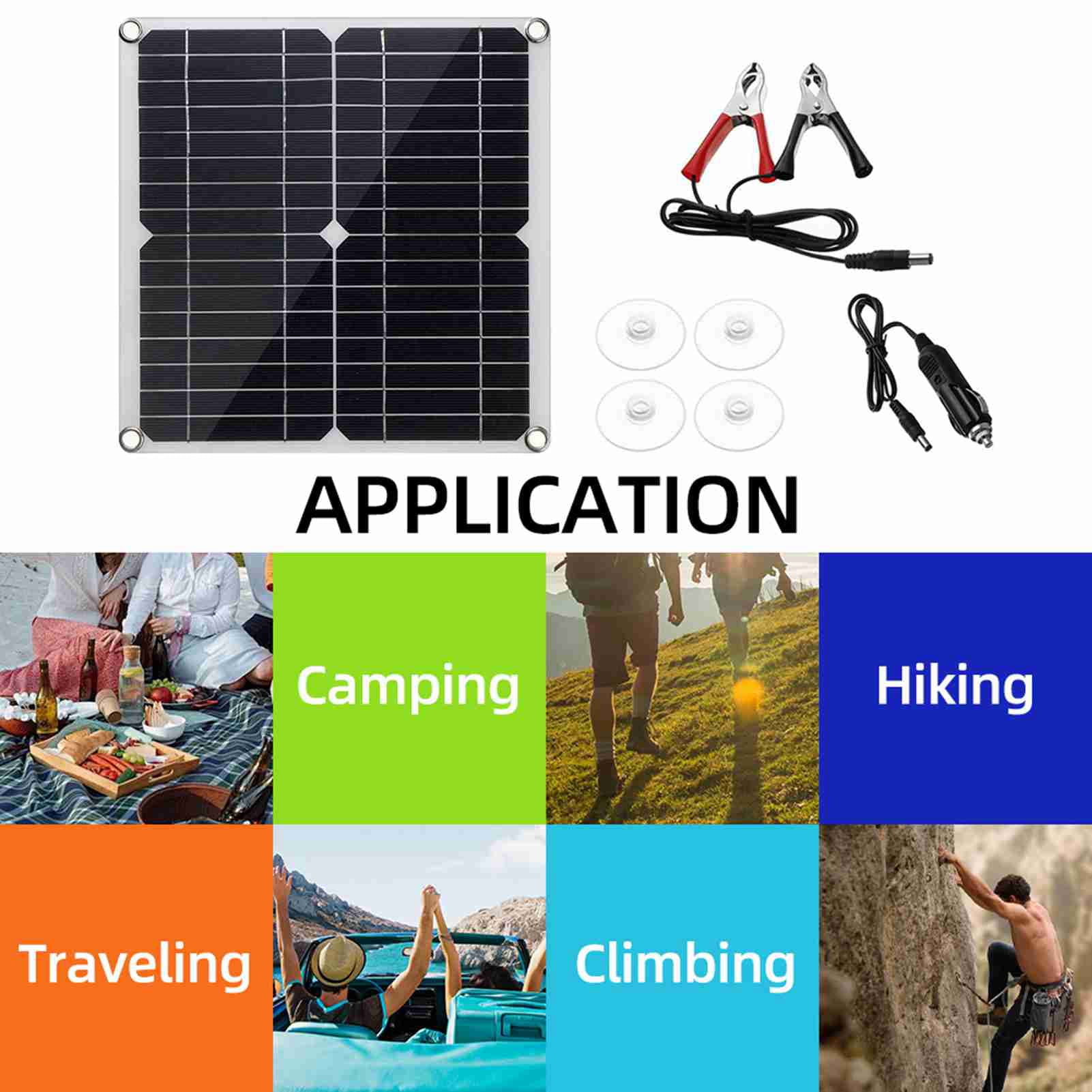 Elowen solar panel kit Home 20 Watt 12 Volt Solar Panel Kit Monocrystalline Solar Panel + 40A PWM Charge Controller + Battery Clips 22% High-Efficiency for RV Boats Trailer Off-Grid System