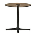 thumbnail image 3 of Modern Round Glass Top End Table - Tall Metal Accent Nightstand Furniture - 19.69" Brown Glass &amp; Matte Black Base - Living Room, Bedroom, Dorm, Home Office, 3 of 7