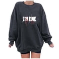 thumbnail image 1 of Heisall Womens Sweatshirts Autumn Winter Halloween Print Drop Shoulder Round Neck Long Sleeve 2025 New Style Fashion Casual Hoodies, 1 of 3
