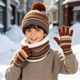 thumbnail image 2 of Children Winter Hat Scarf and Gloves Warm Protective Knitted Hat Set, 2 of 5