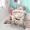 thumbnail image 4 of Chihuahua and Flower Duvet Cover and Pillowcase Set for Single Bedding, Bedroom Accessories for Kids Teens, 4 of 5
