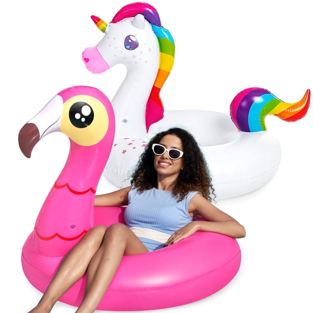 Flotador hinchable JOYIN Flamingo Unicorn para adultos y niños