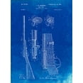 thumbnail image 2 of Borders, Cole 15x18 White Modern Wood Framed Museum Art Print Titled - PP93-Faded Blueprint Browning Bolt Action Gun Patent Poster, 2 of 4