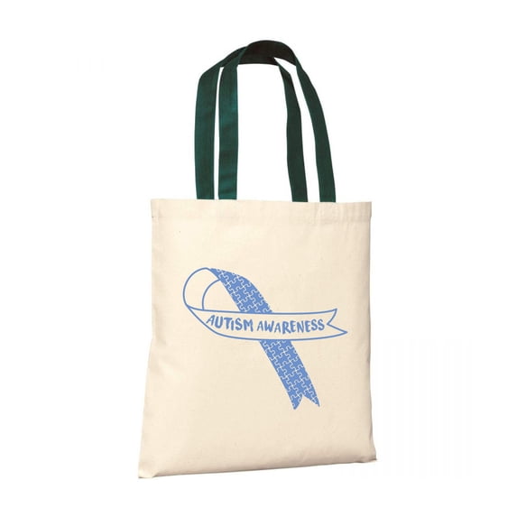 Awkward Styles Autism Awareness Budget Tote B150 - Blue Ribbon Bags for Men and Women Autism Cotton Shopper