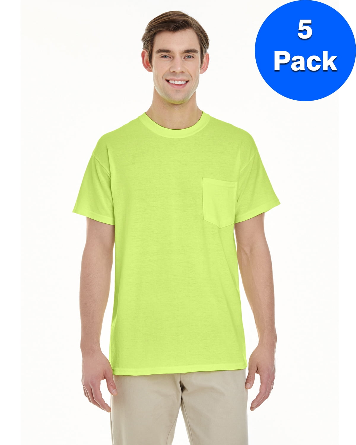 Gildan - Mens Heavy Cotton T-Shirt with a Pocket 5 Pack - Walmart.com ...