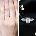 thumbnail image 3 of Rosec Jewels Emerald Cut Moissanite Engagement Ring with Hidden Halo (6X8 mm, D-VS1 Grade) 2 Carat Ring for Women - with Jewelry Box, 10K White Gold, US 6.00, 3 of 9
