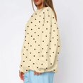 thumbnail image 4 of Bexdxz Women's Oversized Polka Dot Crewneck Sweatshirt, Soft Long Sleeve Pullover Top, Casual Y2K Fall Daily Wear Outfit Yellow M, 4 of 6