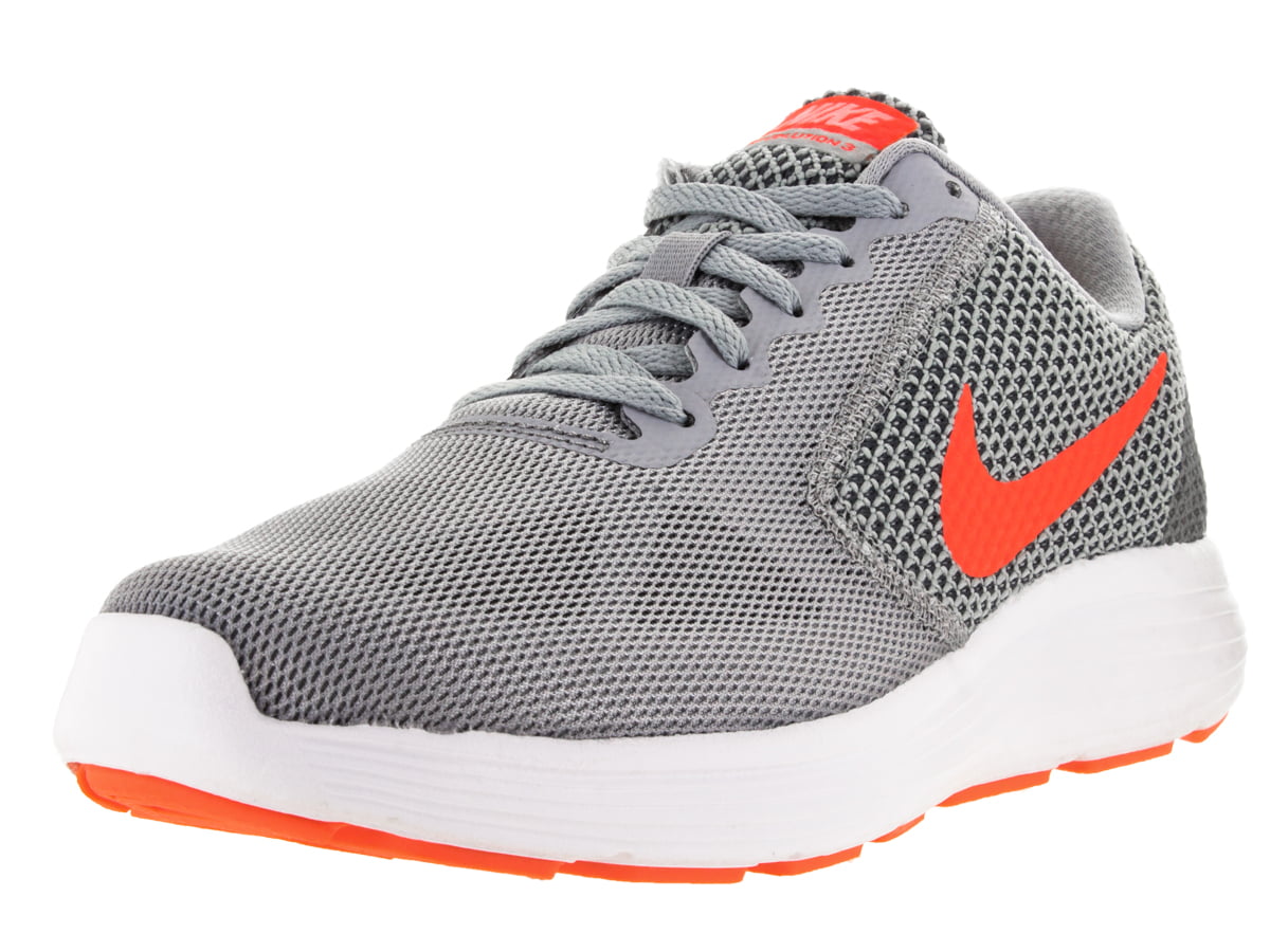 grey and orange sneakers
