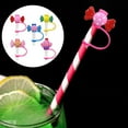 thumbnail image 6 of Shoreew 5Pcs Straw Cover for Tumbler Dustproof Straw Topper Lollipop Design Silicone Straw Tips Lids Cute Straw Protector Straw Decoration Party Favors, 6 of 7