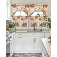 thumbnail image 4 of Happy Fall Swag Kitchen Curtains Sets for Windows 24 Inch Length, Thanksgiving Truck Pumpkin Maple Leaf Plaid Short Window Curtain Panels Swags Valances and Tiers 3 Piece Set for Cafe/Dining Room, 4 of 5