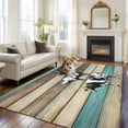 thumbnail image 3 of Farmhouse Animals Area Rug 6x9 FT, Non Slip Living Room Throw Carpet, Vintage Wood Country Cow Pig Chicken Washable Soft Large Floor Carpet Non-Shedding Rug for Bedroom Dining Room Play Room, 3 of 9