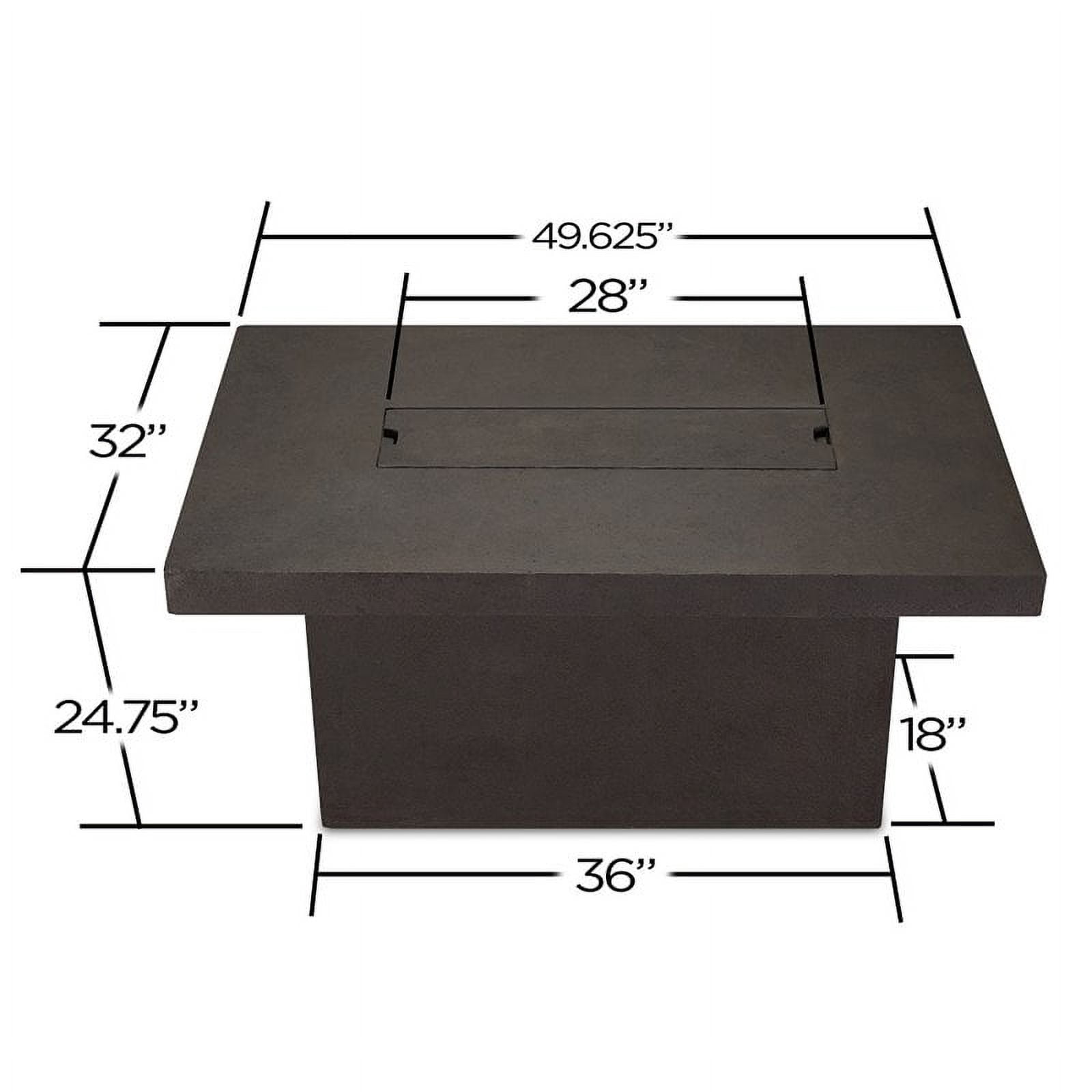 Ventura Rectangle Propane Chat Height Fire Table in Kodiak Brown with Natural Gas Conversion kit by Real Flame