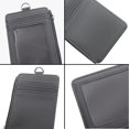 thumbnail image 6 of Slim Badge Holder Wallet, PU Leather Vertical Name Card Holder with 1 Key Ring, 1 ID Window, 4 Card Slots, 1 Side Zipper Pocket and 1 18.8" PU Neck Lanyard/Strap-Gray, 6 of 7